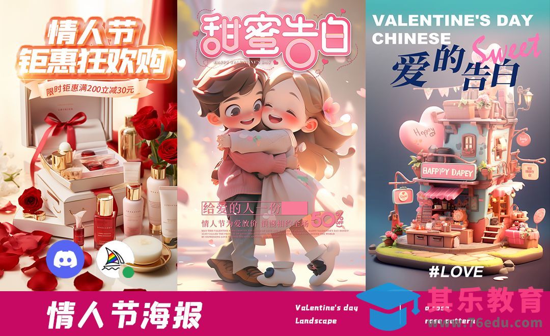 Midjourney-情人节海报[虎课网AICG人工智能视频教程][MP4高清全集 ]-第1张图片-我要自学网