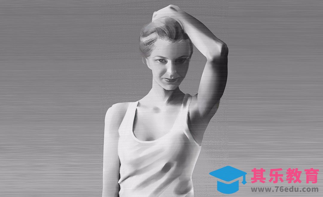 PS-板绘-黑白女子半身像[虎课网绘画插画视频教程][ipad商业插画MP4教程全集 ]-第1张图片-我要自学网