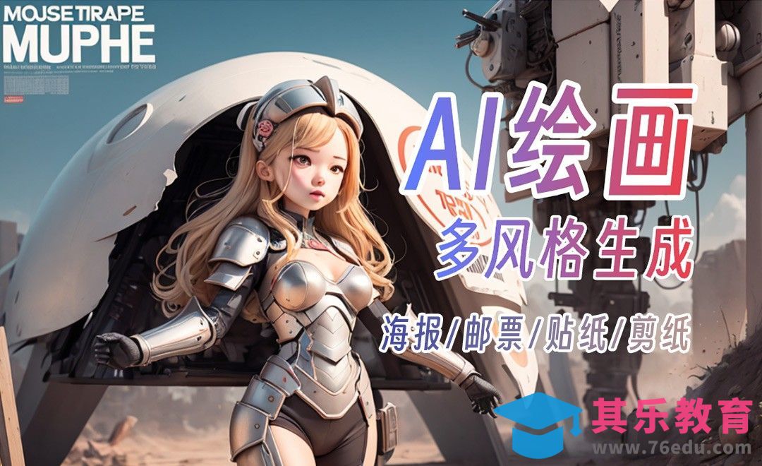 Stable Diffusion-盲盒手办 | 海报/邮票/贴纸/剪纸风格[虎课网AICG人工智能视频教程][MP4高清全集 ]-第1张图片-我要自学网