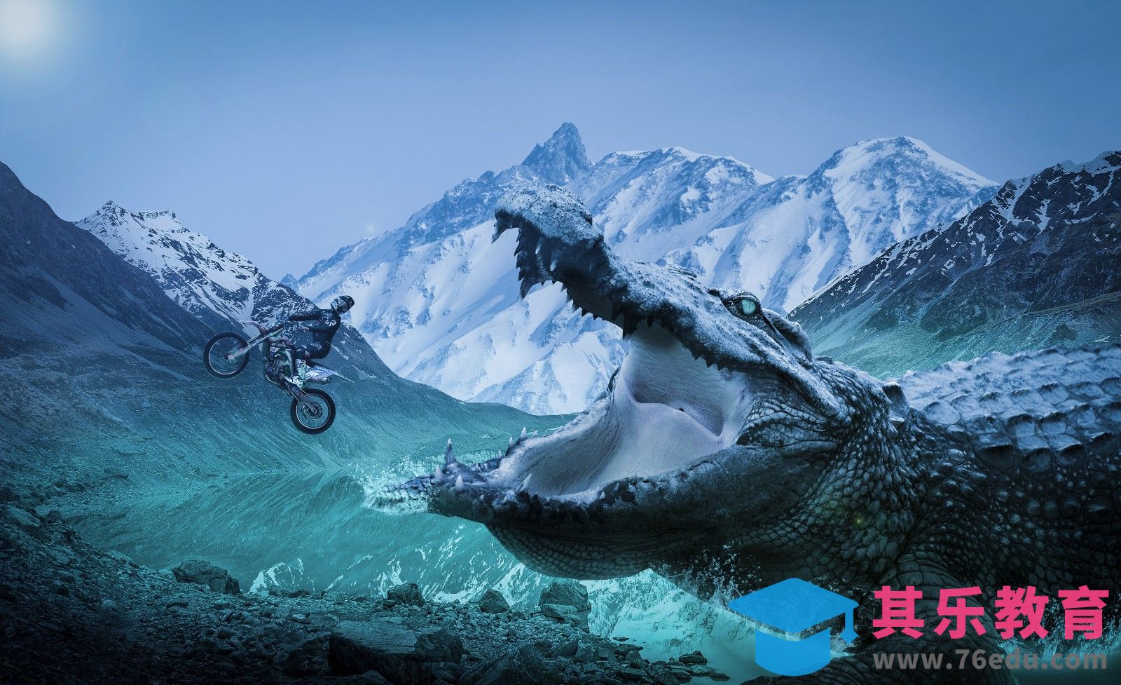 PS-巨鳄之湖合成[平面设计视频教程][海报设计MP4高清全集 ]-第1张图片-我要自学网