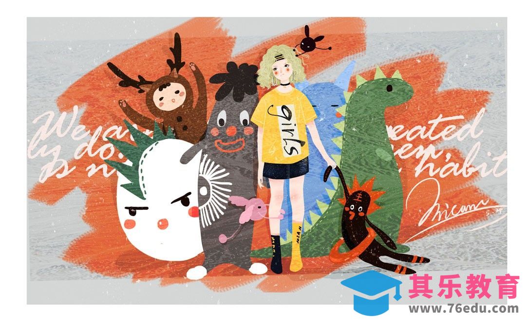 PS-板绘插画-玩偶们[虎课网绘画插画视频教程][ipad商业插画MP4教程全集 ]-第1张图片-我要自学网