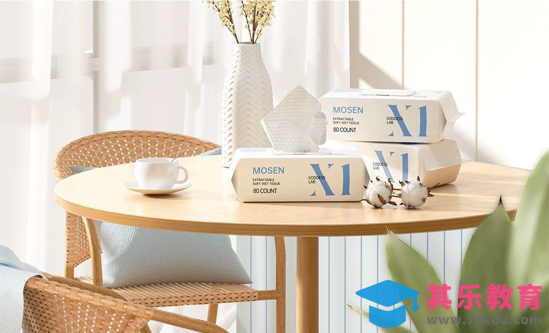 C4D+OC-室内棉柔巾场景渲染[虎课网C4D设计视频教程][产品数码建模MP4教程全集 ]-第1张图片-我要自学网