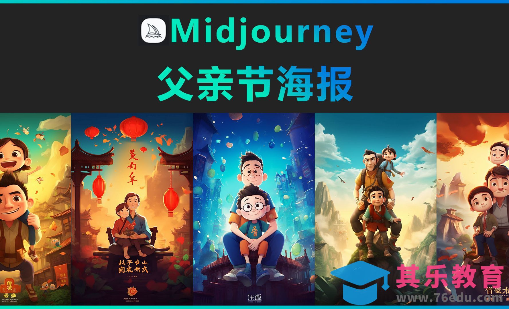 Midjourney-父亲节海报[虎课网AICG人工智能视频教程][MP4高清全集 ]-第1张图片-我要自学网