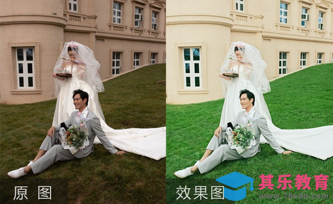 PS-婚纱人像之灵活运用工具还原草坪颜色[虎课网手机摄影入门视频教程][MP4产品摄影教程全集 ]-第1张图片-我要自学网