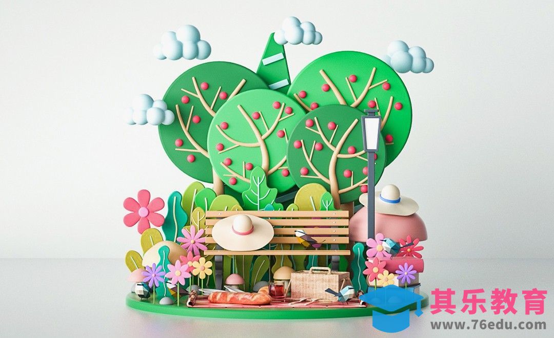 C4D+OC-春季野炊美陈建模[虎课网C4D设计视频教程][产品数码建模MP4教程全集 ]-第1张图片-我要自学网