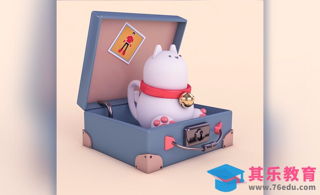 C4D-旅行箱招财猫卡通形象制作[虎课网C4D设计视频教程][产品数码建模MP4教程全集 ]-第1张图片-我要自学网