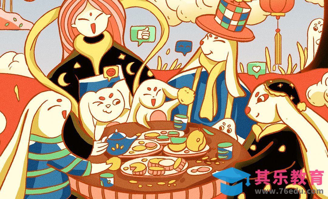 PS-板绘插画-中秋节日卡通插画（线稿篇）[虎课网绘画插画视频教程][ipad商业插画MP4教程全集 ]-第1张图片-我要自学网