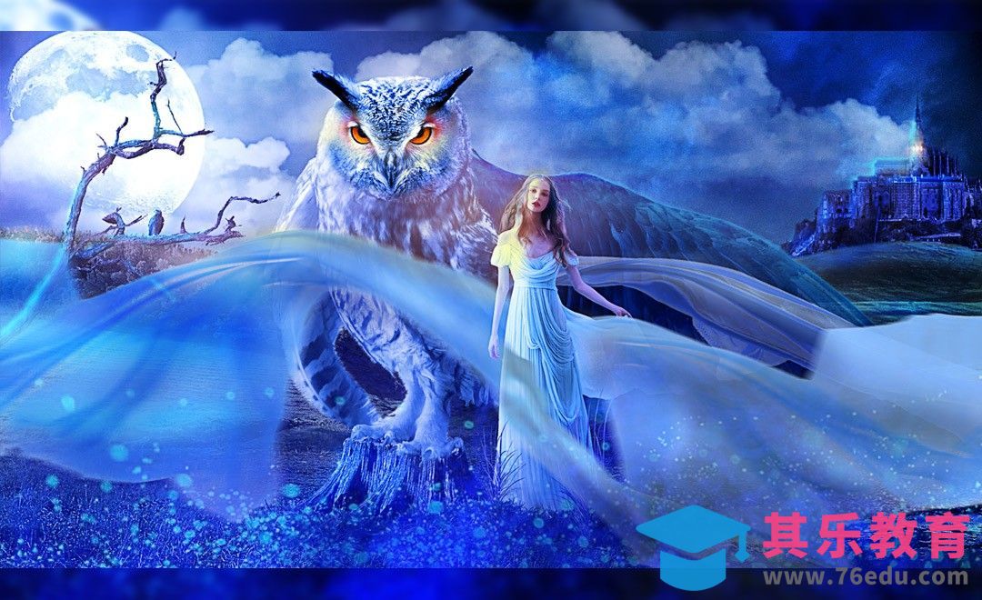 PS-女生和鹰海报合成（一）[平面设计视频教程][海报设计MP4高清全集 ]-第1张图片-我要自学网