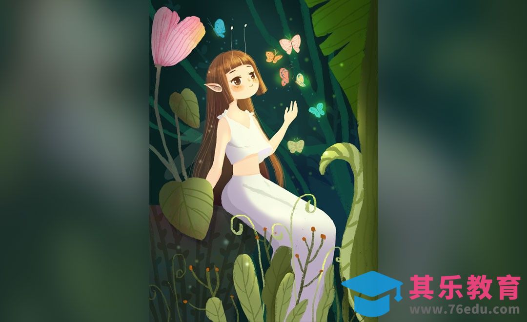 PS-板绘-植物小精灵[虎课网绘画插画视频教程][ipad商业插画MP4教程全集 ]-第1张图片-我要自学网