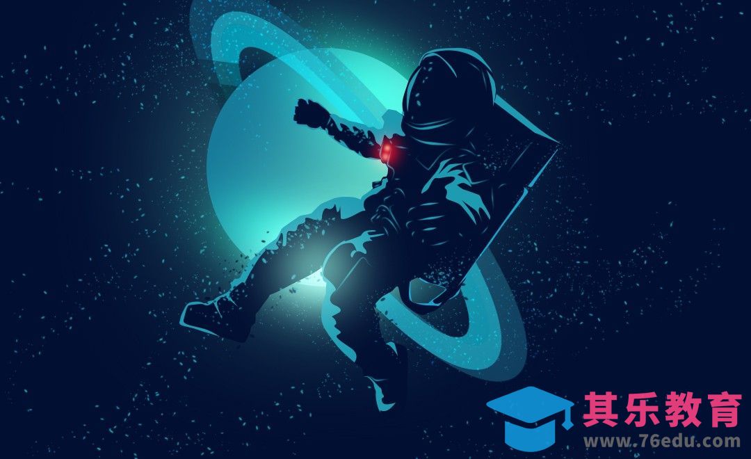 PS-扁平风太空宇航员剪影[虎课网绘画插画视频教程][ipad商业插画MP4教程全集 ]-第1张图片-我要自学网