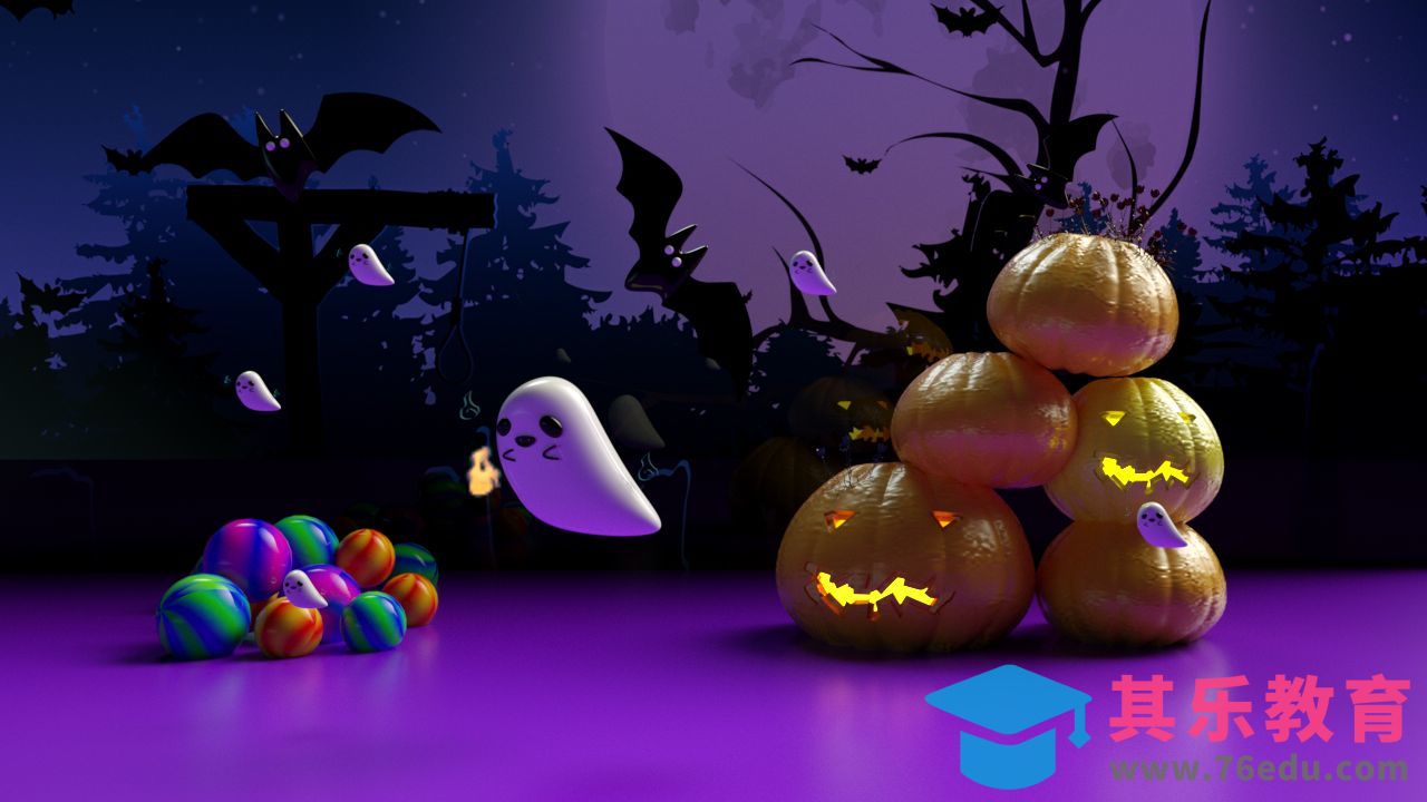 C4D-不给糖果就捣蛋-OC渲染万圣节场景搭建[虎课网C4D设计视频教程][产品数码建模MP4教程全集 ]-第1张图片-我要自学网