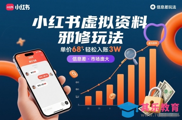 小红书虚拟资料邪修玩法，单价68，轻松入账3W，信息差玩法，市场庞大-第1张图片-我要自学网