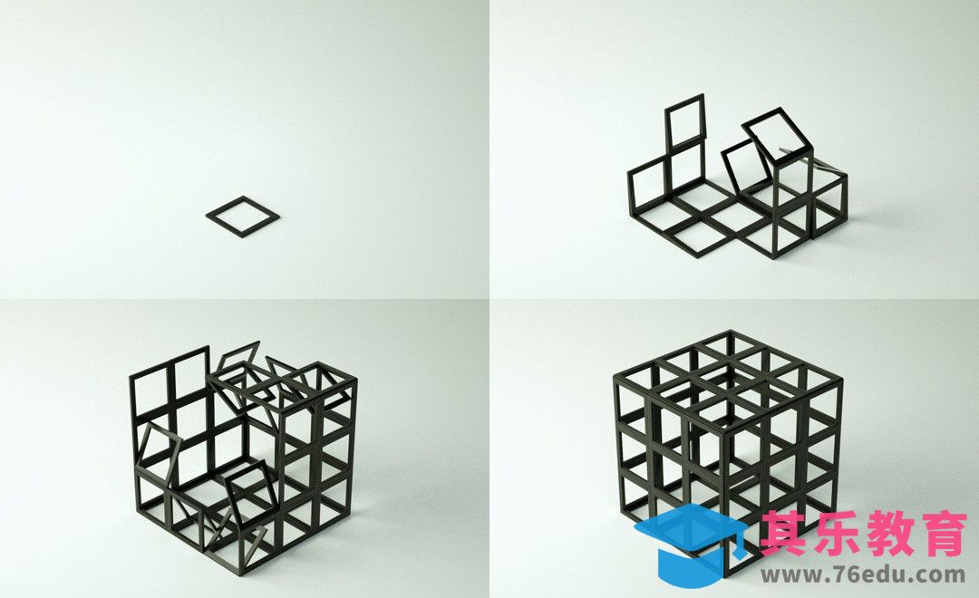 C4D-图形动画-方块搭建[虎课网影视动画制作视频教程][MP4影视拍摄教程全集 ]-第1张图片-我要自学网