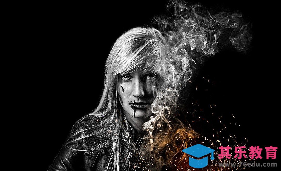 PS-人像烟雾特效[平面设计视频教程][海报设计MP4高清全集 ]-第1张图片-我要自学网