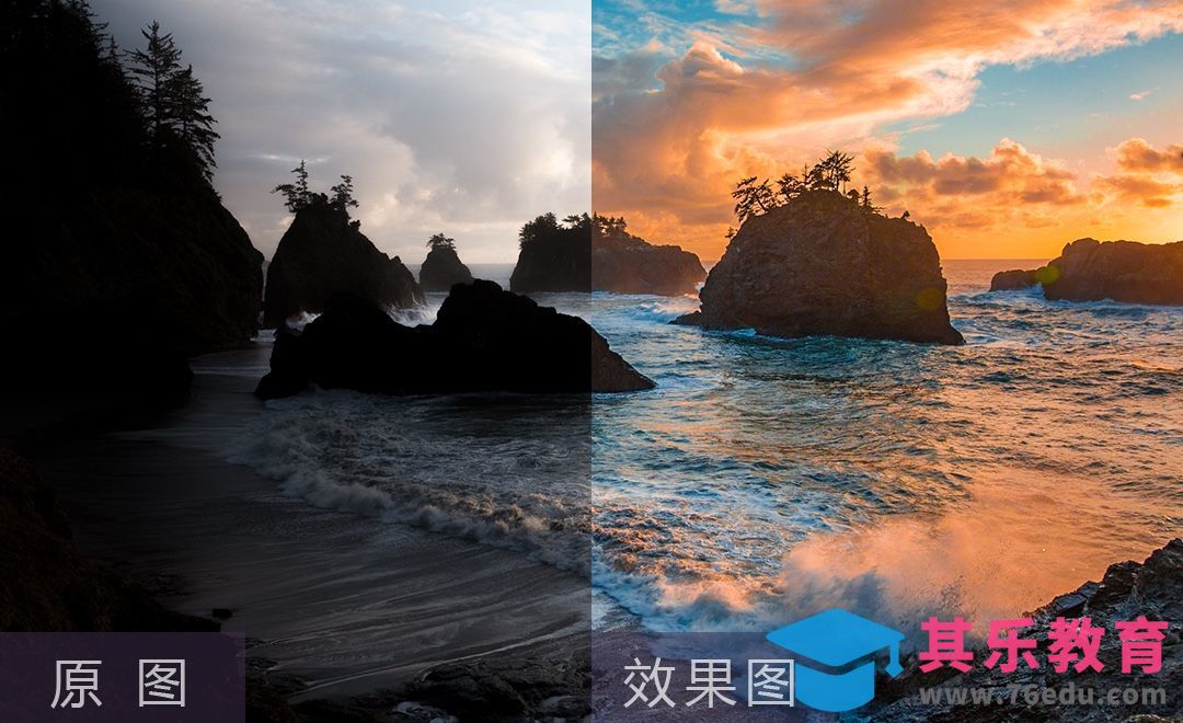 LR+PS-海边-日落风光摄影后期[虎课网手机摄影入门视频教程][MP4产品摄影教程全集 ]-第1张图片-我要自学网