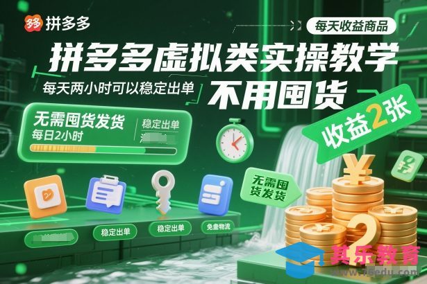 拼多多虚拟类实操教学,不用囤货、不用发货,每天两小时可以稳定出单,每天收益2张-第1张图片-我要自学网 拼多多虚拟类实操教学,不用囤货、不用发货,每天两小时可以稳定出单,每天收益2张-第1张图片-我要自学网