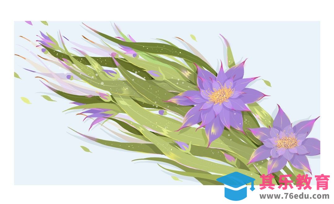 PS-板绘-小清新插画-紫色的花花[虎课网绘画插画视频教程][ipad商业插画MP4教程全集 ]-第1张图片-我要自学网