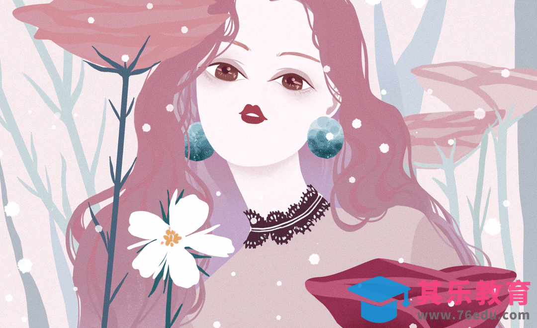 PS-暖冬少女与花肌动态理插画[虎课网绘画插画视频教程][ipad商业插画MP4教程全集 ]-第1张图片-我要自学网