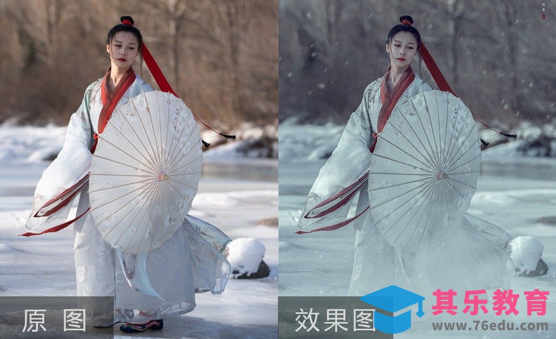 PS-如何利用后期让雪景人像更具场景感[虎课网手机摄影入门视频教程][MP4产品摄影教程全集 ]-第1张图片-我要自学网