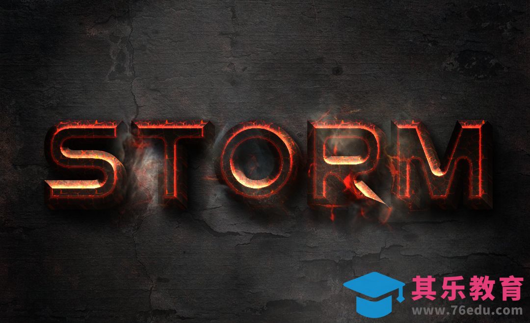 PS-熔岩字效制作STORM[虎课网平面设计视频教程][字体设计教程MP4高清全集 ]-第1张图片-我要自学网