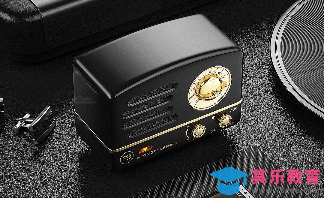 C4D+OC-黑色小音箱渲染后期[虎课网C4D设计视频教程][产品数码建模MP4教程全集 ]-第1张图片-我要自学网