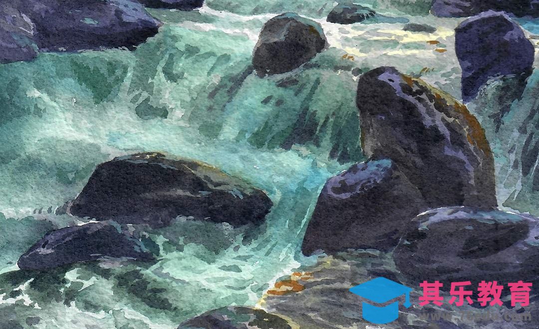 水彩-风景-林中小溪[虎课网绘画插画视频教程][ipad商业插画MP4教程全集 ]-第1张图片-我要自学网