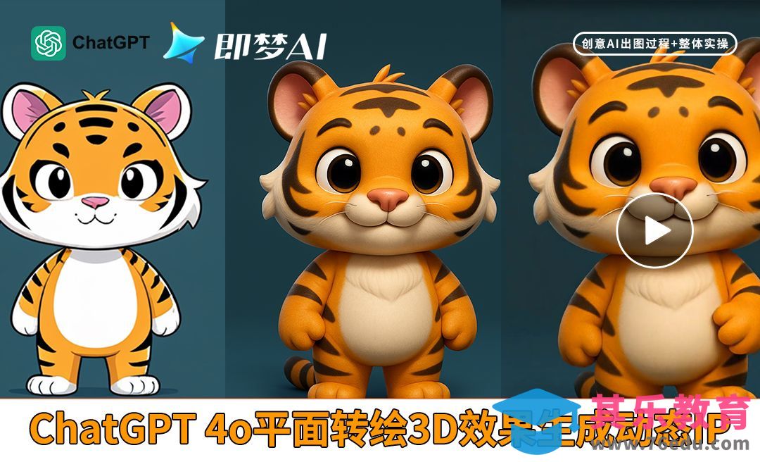 ChatGPT平面转绘3D效果生成动态IP[虎课网AICG人工智能视频教程][MP4高清全集 ]-第1张图片-我要自学网