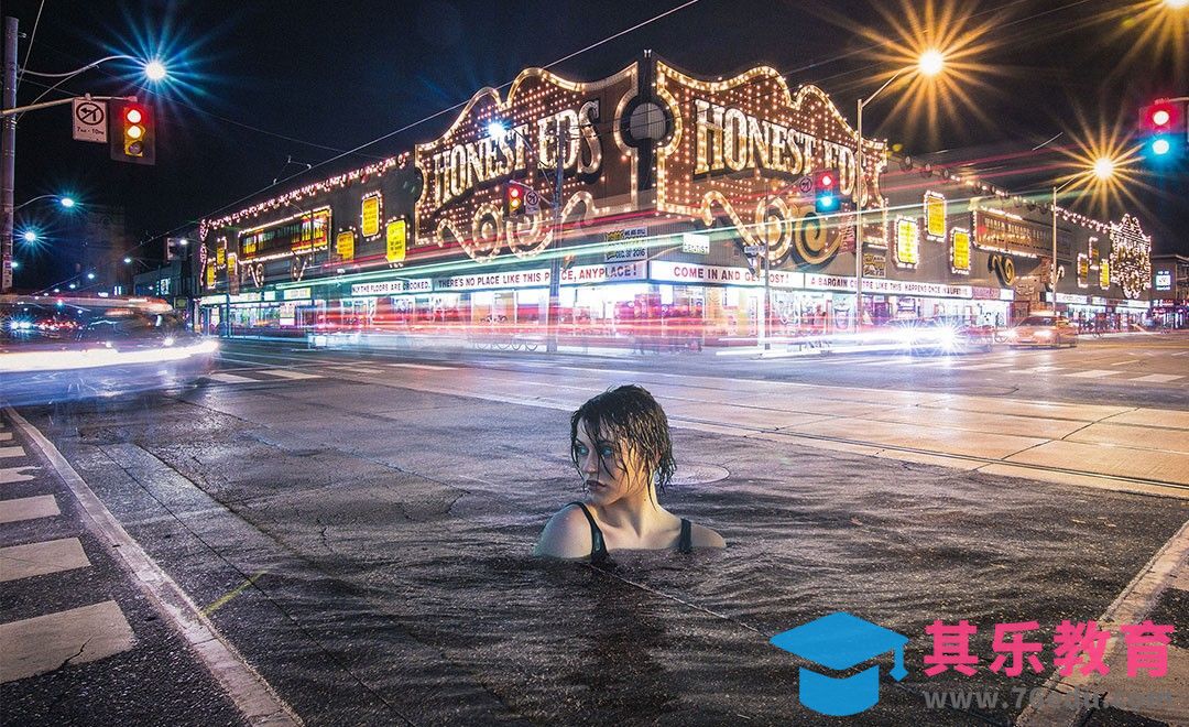 PS-马路中的泳者创意合成[虎课网最新视频教程][免费高清MP4教程全集 ]-第1张图片-我要自学网