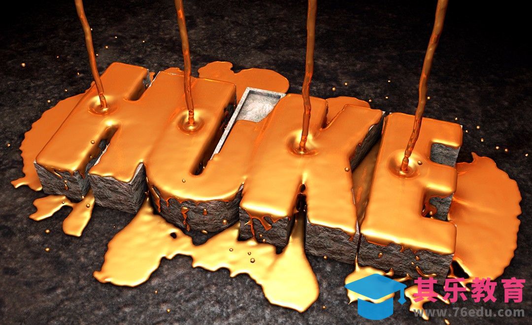 C4D-立体鎏金字建模渲染[虎课网C4D设计视频教程][产品数码建模MP4教程全集 ]-第1张图片-我要自学网