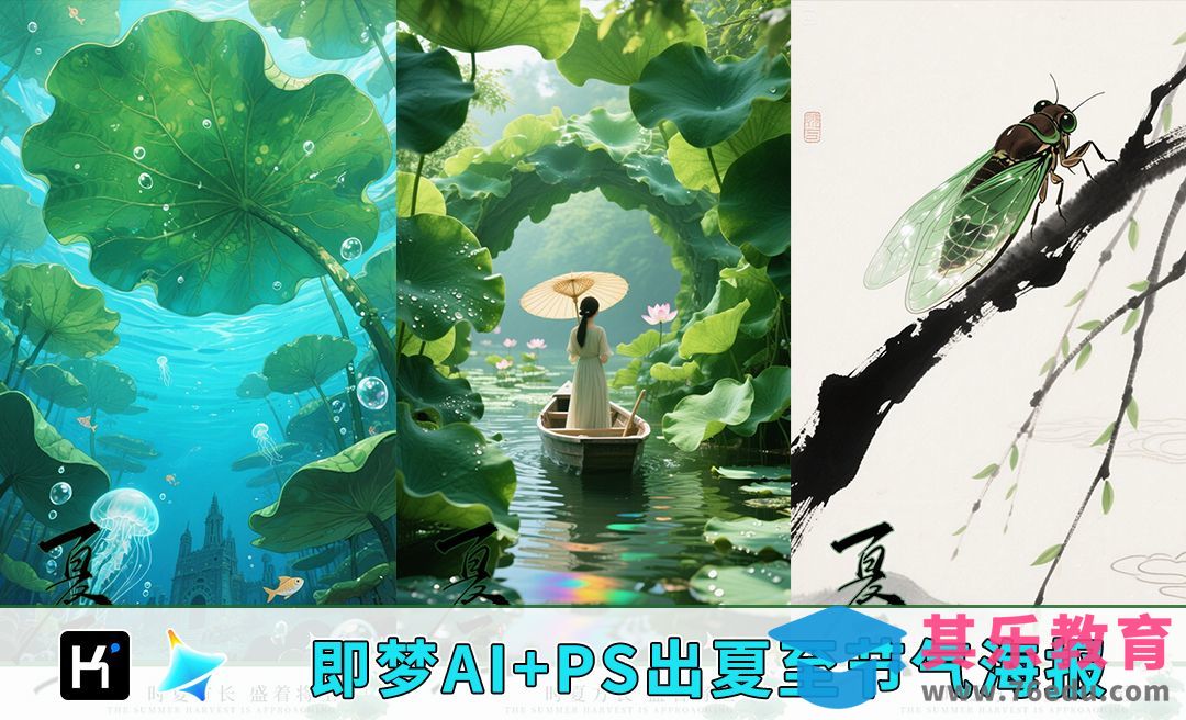 即梦AI+PS-出夏至节气海报[虎课网AICG人工智能视频教程][MP4高清全集 ]-第1张图片-我要自学网
