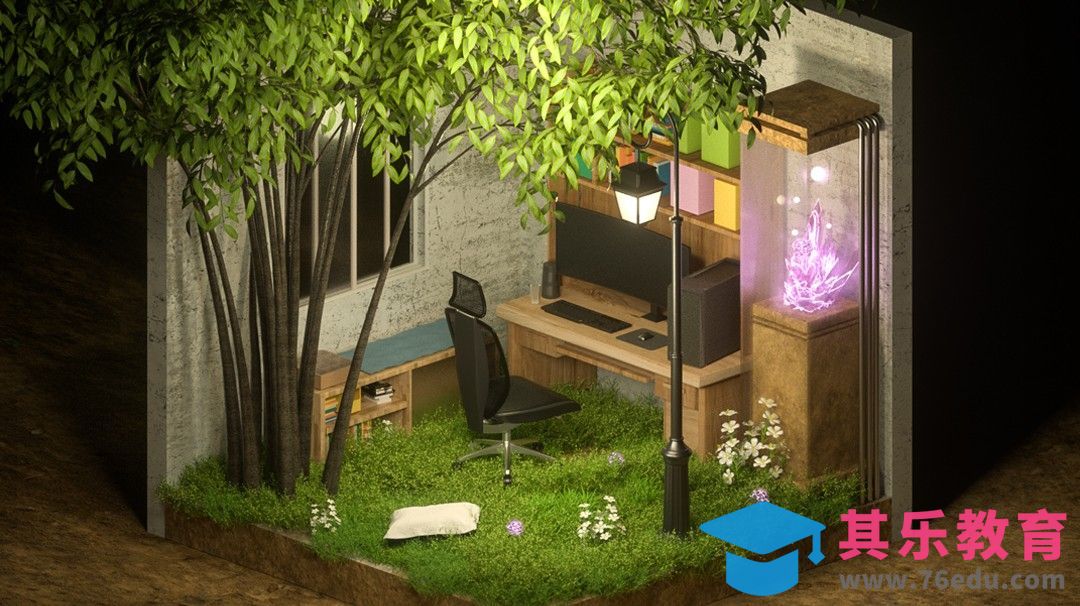 C4D+OC+PS-梦中小屋（上）[虎课网C4D设计视频教程][产品数码建模MP4教程全集 ]-第1张图片-我要自学网