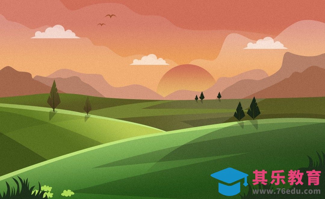 PS-鼠绘-扁平渐变农田风景插画[虎课网绘画插画视频教程][ipad商业插画MP4教程全集 ]-第1张图片-我要自学网