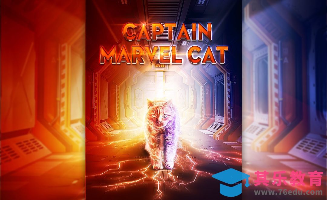 PS-《惊奇猫队长》电影海报设计[虎课网平面设计视频教程][图片排版配色MP4高清全集 ]-第1张图片-我要自学网