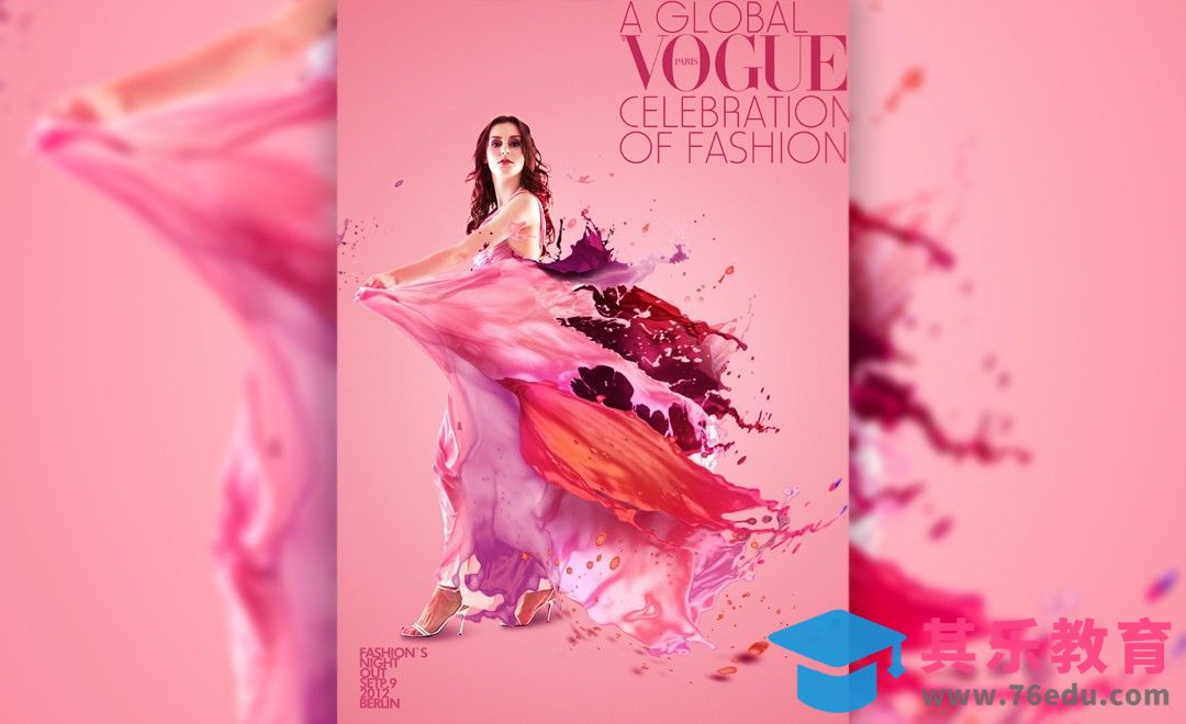 PS-舞女的裙摆 液体喷溅效果合成海报[虎课网平面设计视频教程][图片排版配色MP4高清全集 ]-第1张图片-我要自学网