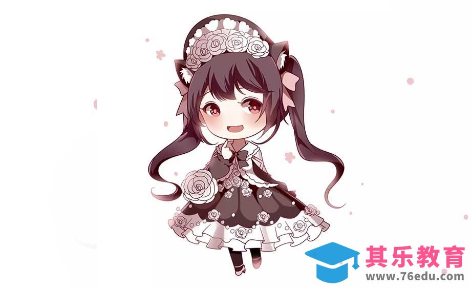 SAI-板绘插画-玫瑰喵LO娘[虎课网绘画插画视频教程][ipad商业插画MP4教程全集 ]-第1张图片-我要自学网