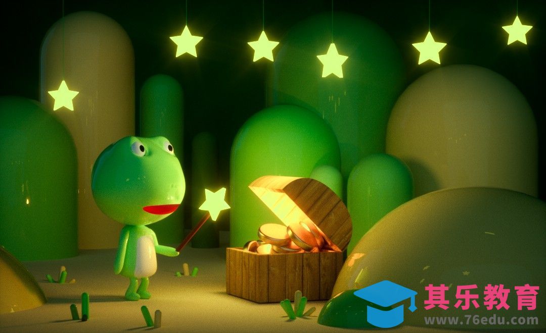 C4D-青蛙寻宝卡通场景（上）[虎课网C4D设计视频教程][产品数码建模MP4教程全集 ]-第1张图片-我要自学网