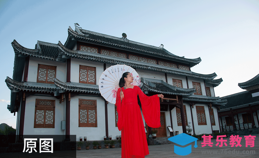 PS-夕阳古楼摄影合成案例[虎课网手机摄影入门视频教程][MP4产品摄影教程全集 ]-第1张图片-我要自学网