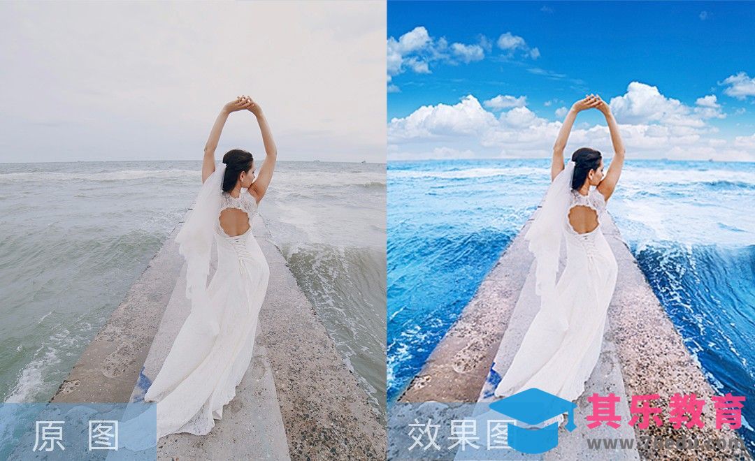 PS-补色 海景婚纱示例渣片还原技巧[虎课网手机摄影入门视频教程][MP4产品摄影教程全集 ]-第1张图片-我要自学网