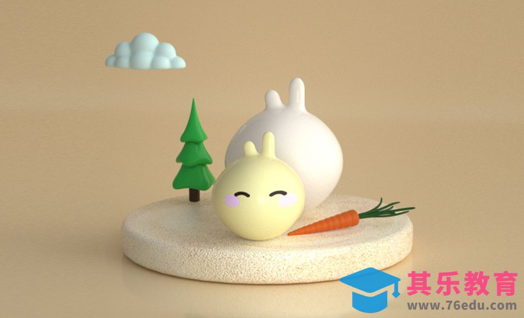 C4D+OC-兔子胡萝卜小场景搭建[虎课网C4D设计视频教程][产品数码建模MP4教程全集 ]-第1张图片-我要自学网
