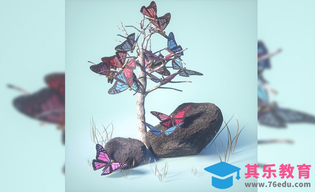 C4D-枯叶蝴蝶[虎课网C4D设计视频教程][产品数码建模MP4教程全集 ]-第1张图片-我要自学网