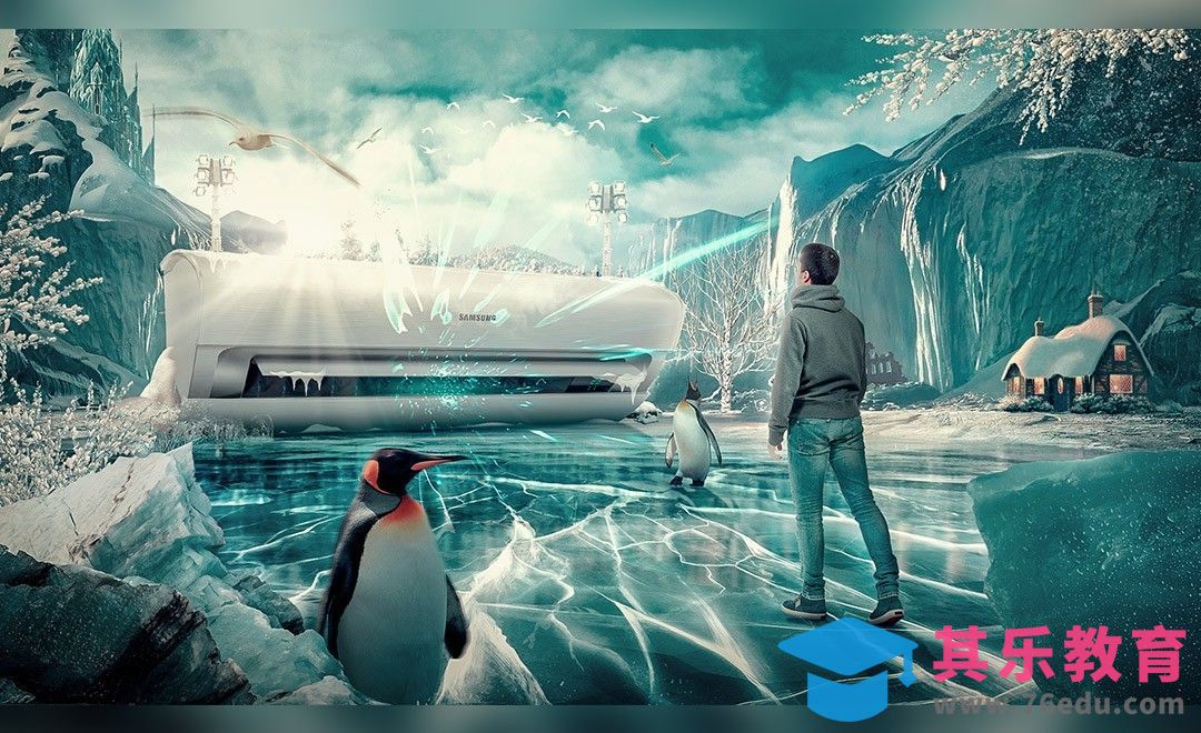 PS-品牌空调广告商业海报合成[虎课网最新视频教程][免费高清MP4教程全集 ]-第1张图片-我要自学网