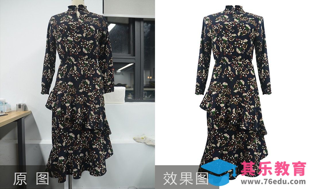 PS-印花连衣裙精修[虎课网电商产品精修视频教程][最新PS修图教程全集MP4 ]-第1张图片-我要自学网