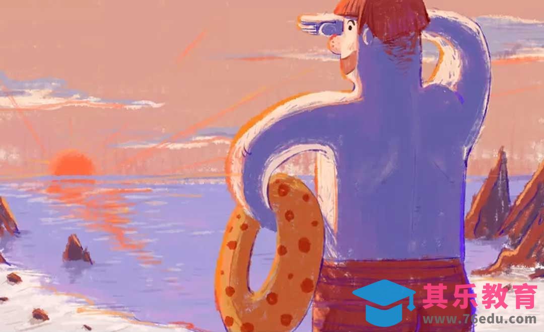 SAI-板绘儿童插画-夏天的海边[虎课网绘画插画视频教程][ipad商业插画MP4教程全集 ]-第1张图片-我要自学网