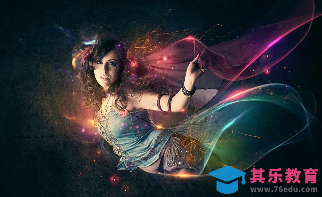 PS-炫酷光线飞天美女合成[虎课网平面设计视频教程][图片排版配色MP4高清全集 ]-第1张图片-我要自学网