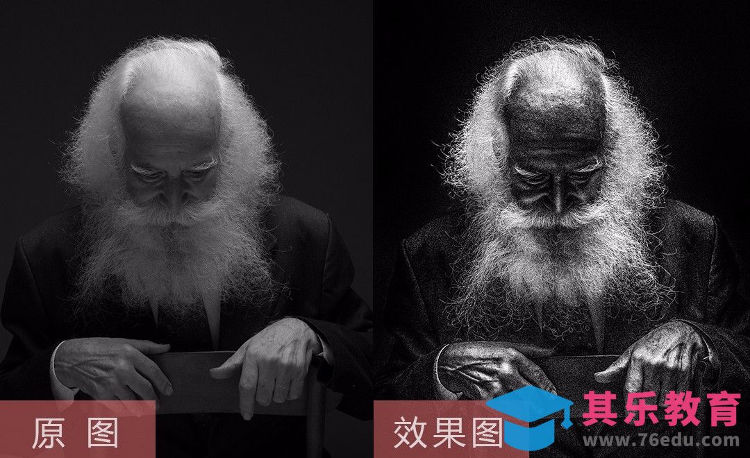 PS-黑白颗粒质感老人后期[虎课网手机摄影入门视频教程][MP4产品摄影教程全集 ]-第1张图片-我要自学网