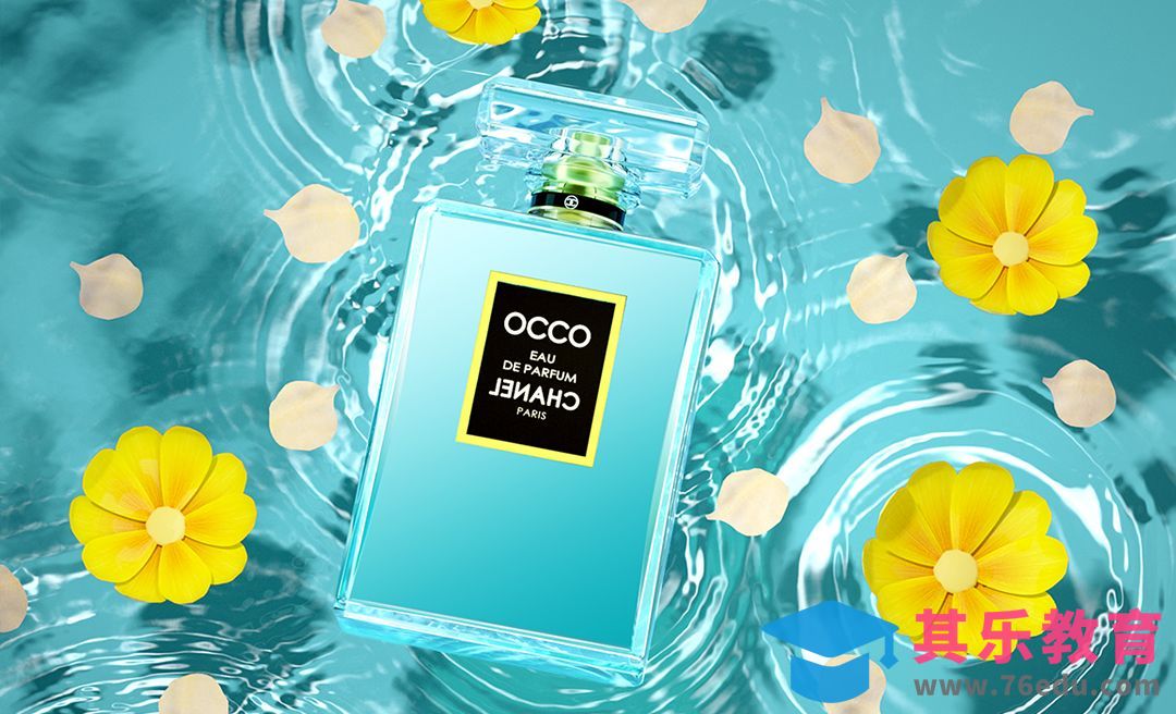 C4D+OC-香水花朵水中场景渲染后期[虎课网C4D设计视频教程][产品数码建模MP4教程全集 ]-第1张图片-我要自学网