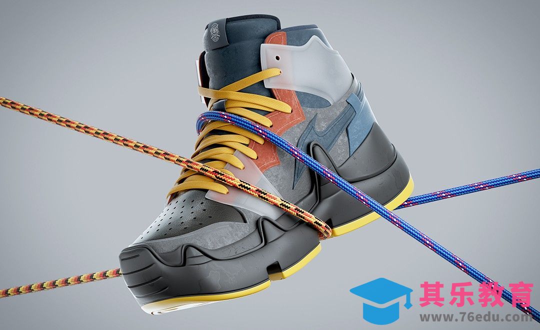 C4D+OC-超细节运动鞋模型处理[虎课网C4D设计视频教程][产品数码建模MP4教程全集 ]-第1张图片-我要自学网