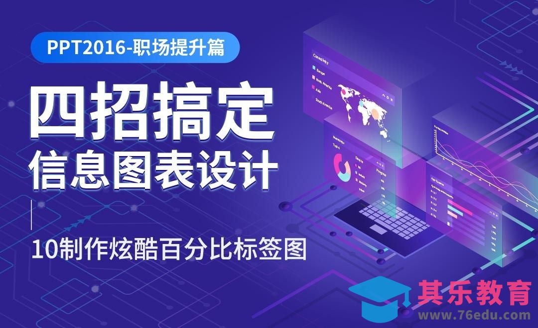 组合制作炫酷百分比标签图-四招搞定PPT信息图表设计[虎课网办公职场视频教程][办公职场教程全集MP4 ]-第1张图片-我要自学网