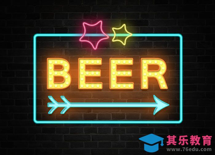 霓虹灯字Beer[虎课网平面设计视频教程][字体设计教程MP4高清全集 ]-第1张图片-我要自学网