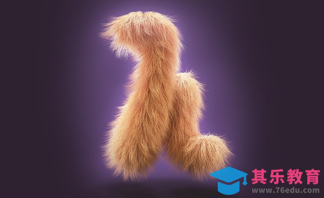 C4D+PS+AI-毛发渲染：创意字体h[虎课网C4D设计视频教程][产品数码建模MP4教程全集 ]-第1张图片-我要自学网